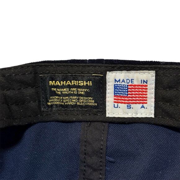 Maharishi Velvet Sun Dragon 6 Panel Cap Hat Embroidered Navy Made In USA - Picture 7 of 7
